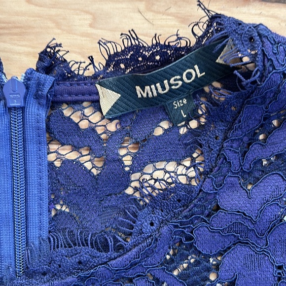 Miusol Deep Purple Retro Lace Dress | Large - Picture 8 of 9